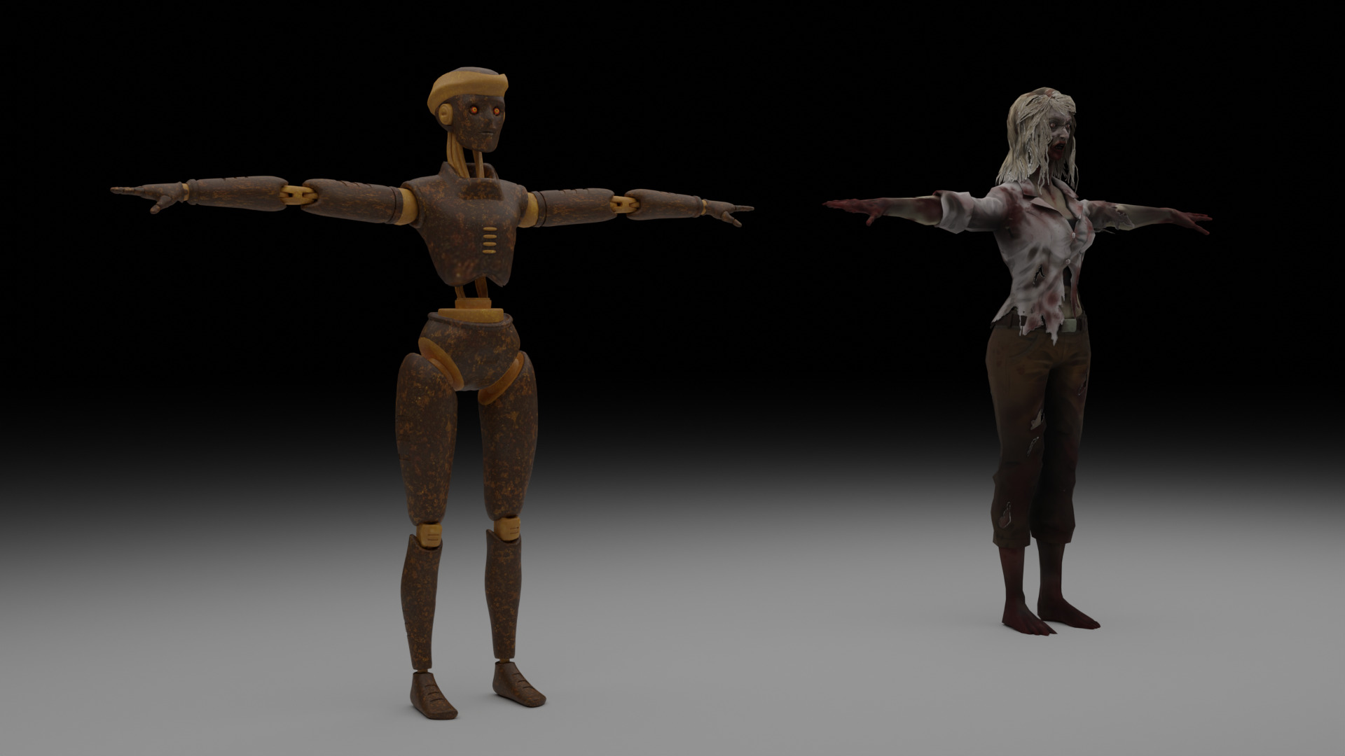 Robot and Zombie Character Pack Low-poly 3D model_2