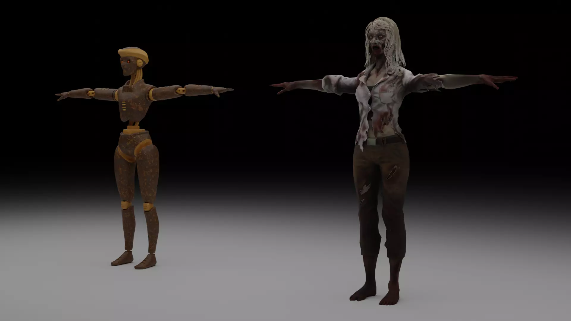 Robot and Zombie Character Pack Low-poly 3D model_0