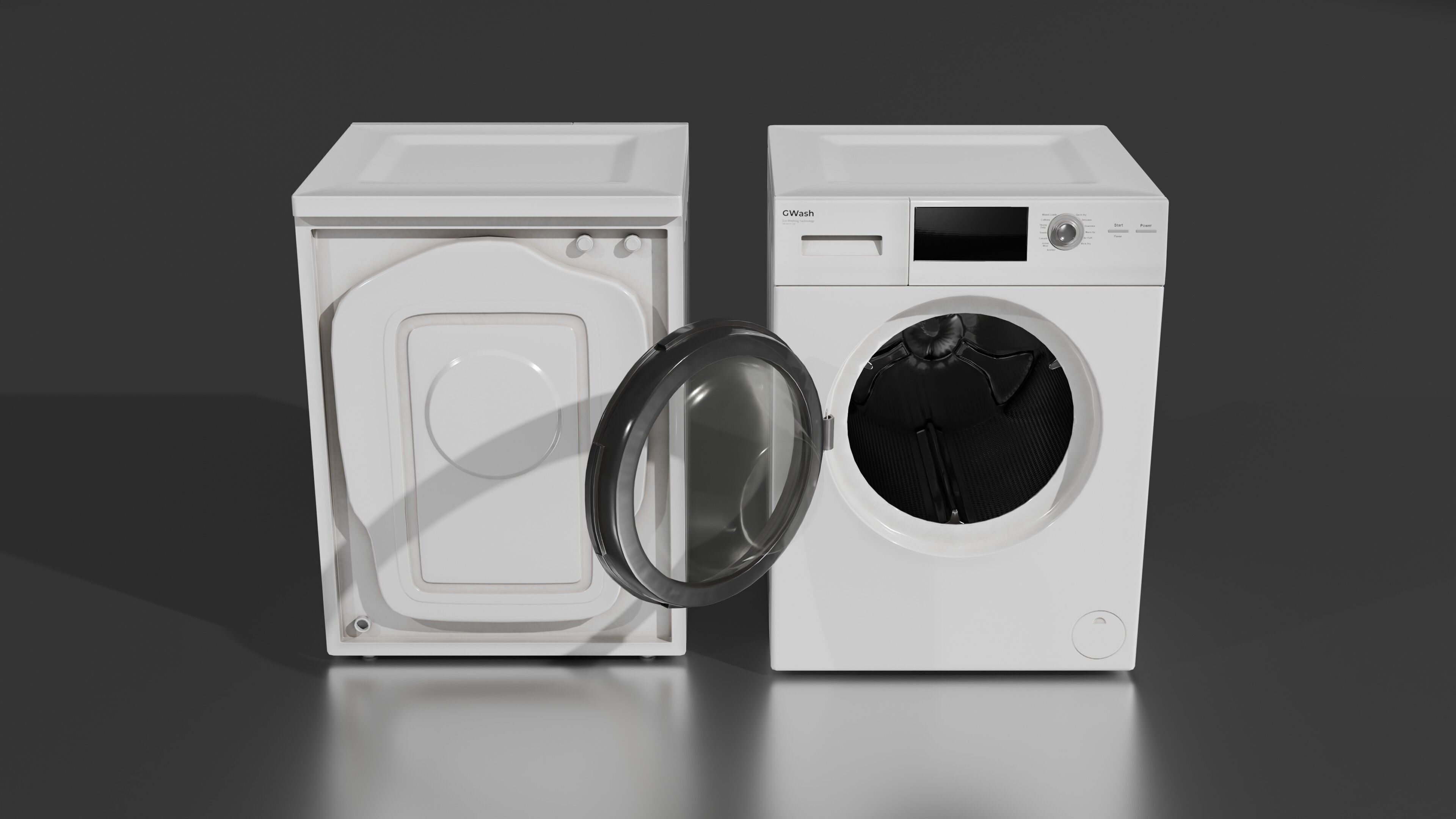 Washing Machine Low-poly 3D model_2