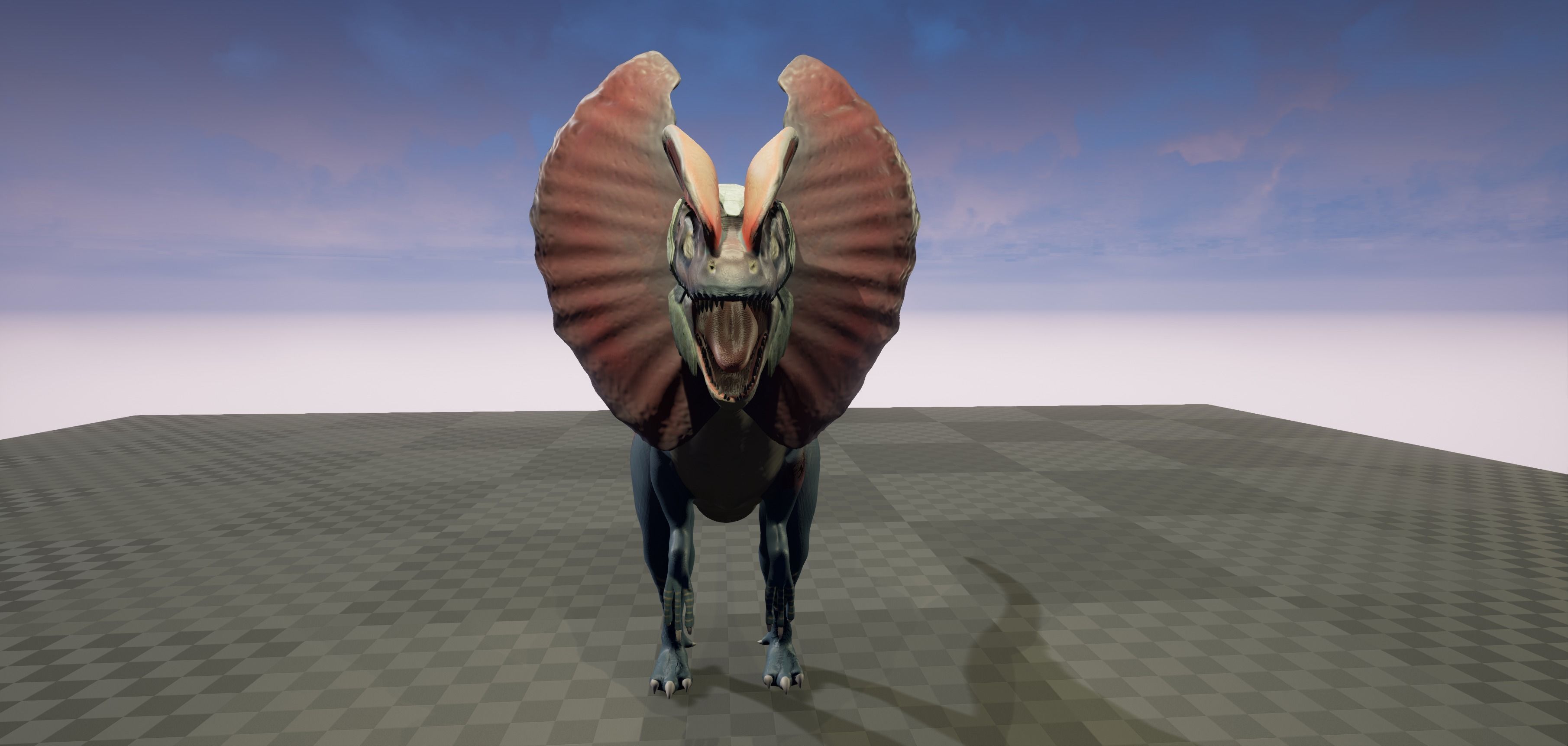 Dilophosaurus 3D model Maya 2016 Zbrush Low-poly 3D model_3