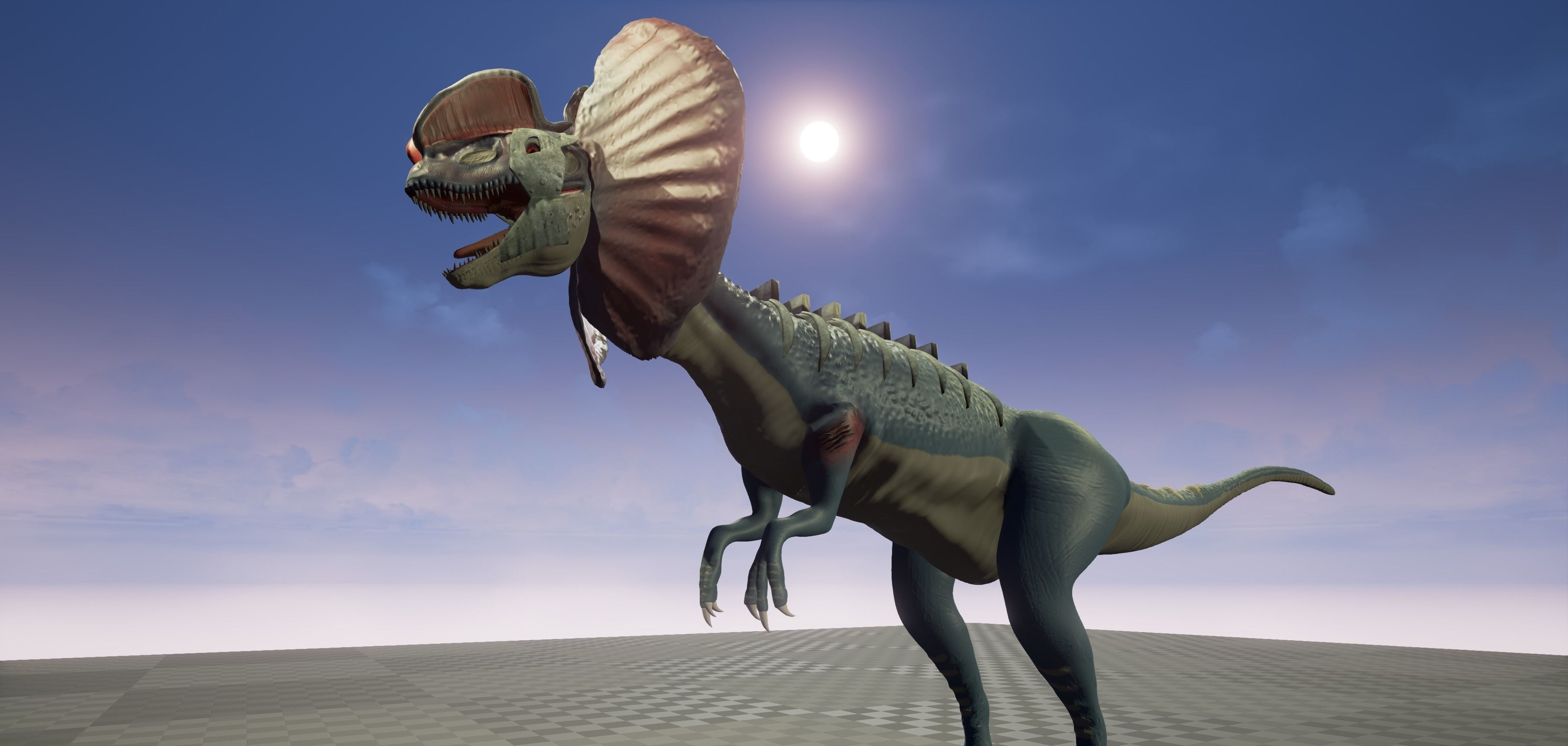 Dilophosaurus 3D model Maya 2016 Zbrush Low-poly 3D model_0
