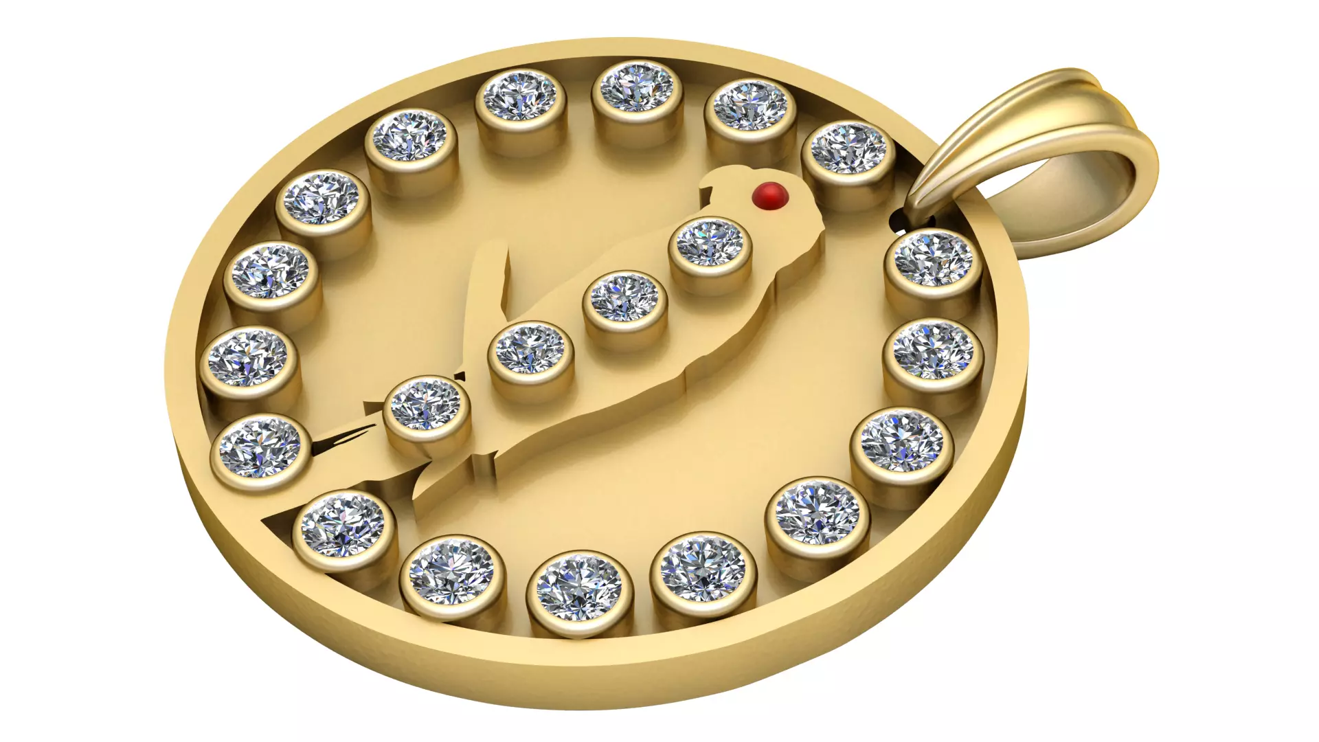 PARROT GOLD PENDANT  3D print model_0