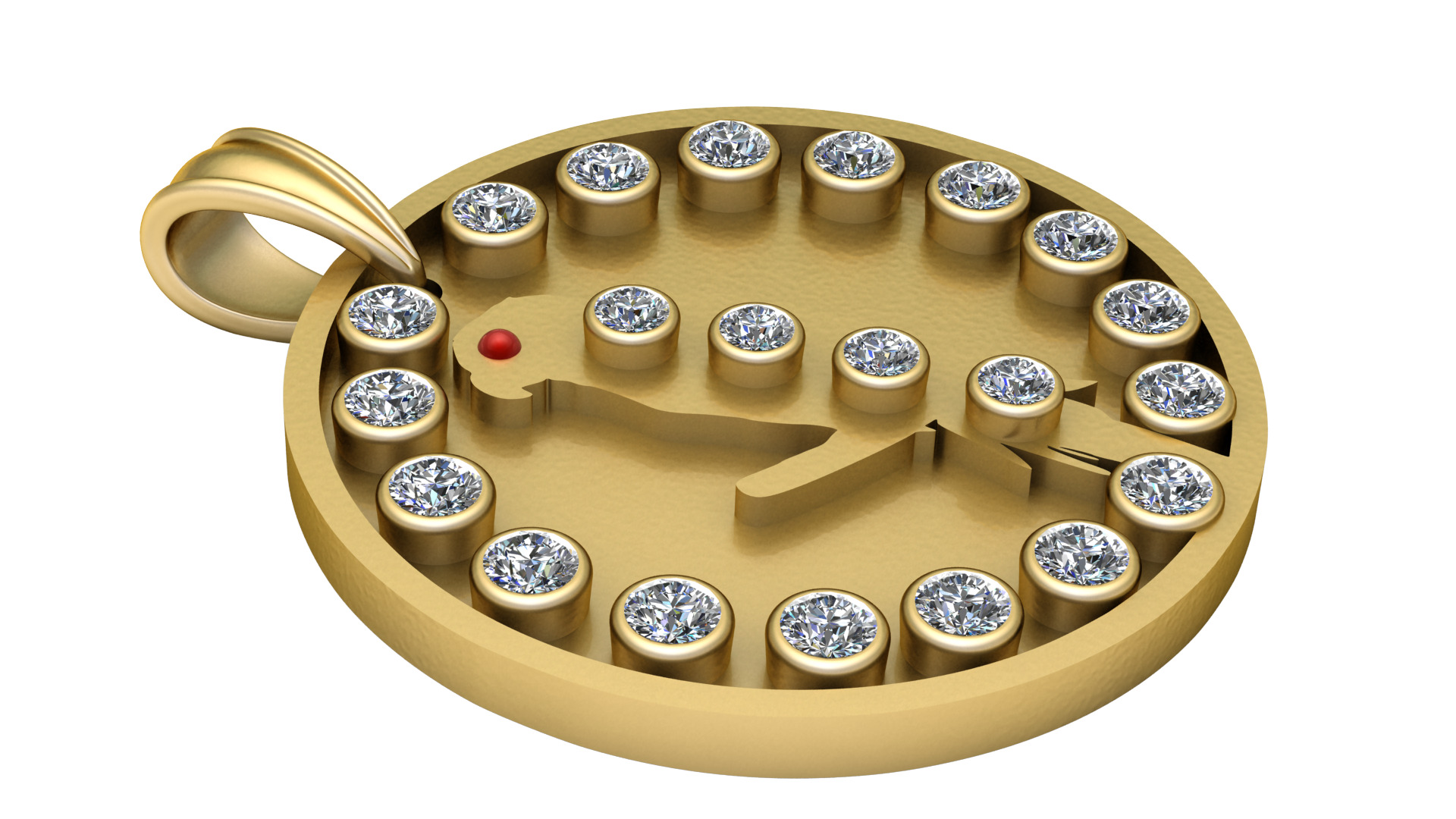 PARROT GOLD PENDANT  3D print model_4