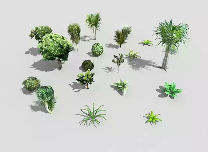 low poly foliage pack