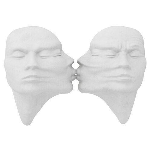 Abstract sculptures of faces on the wall 3D model