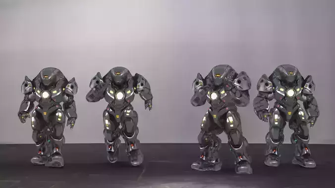 Futuristic Robot fighter AI Robot Character