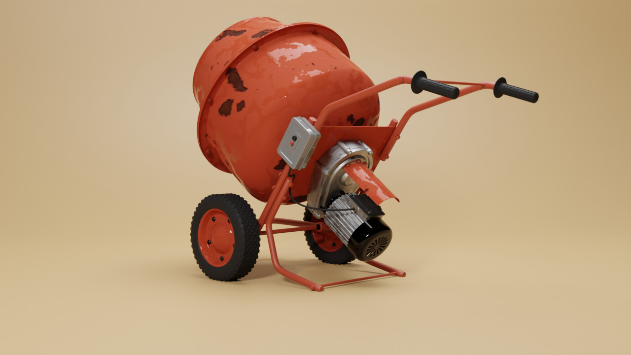 Concrete Mixer 3D model_2