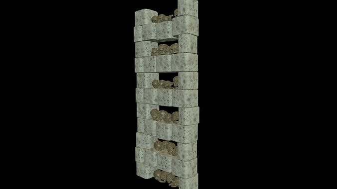 Catacombs Skeleton Medieval Low-poly 3D model