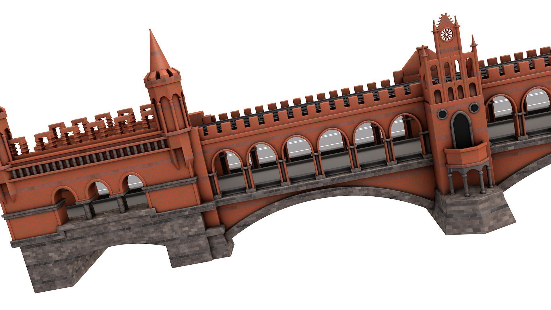 Oberbaum Bridge 3D model_1