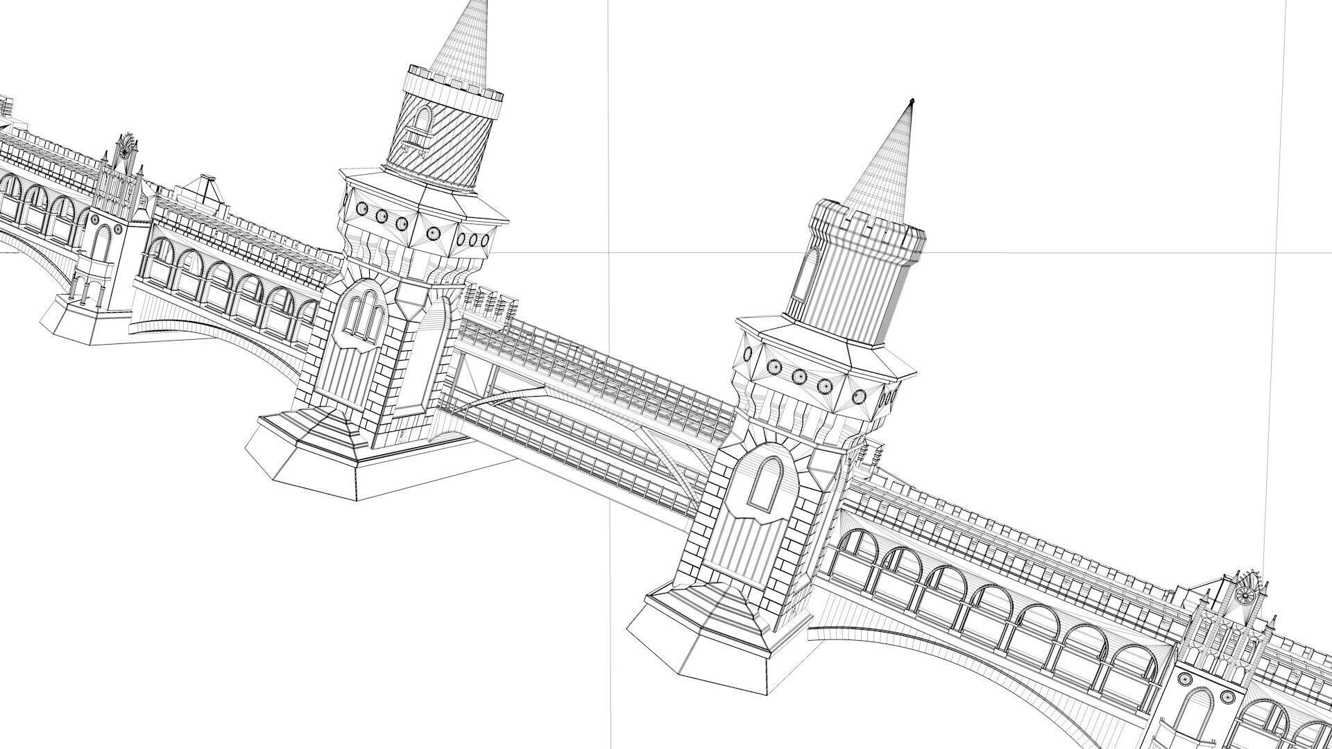 Oberbaum Bridge 3D model_8