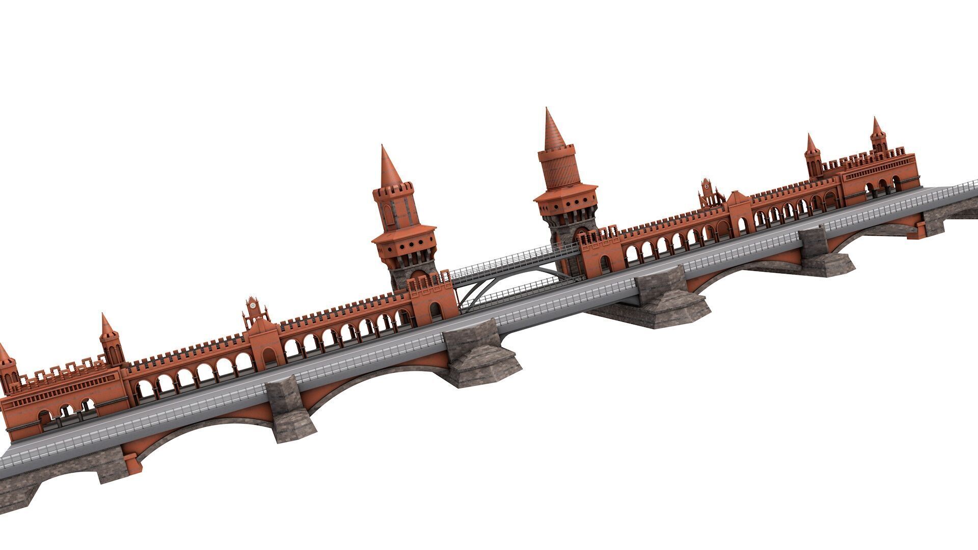 Oberbaum Bridge 3D model_4