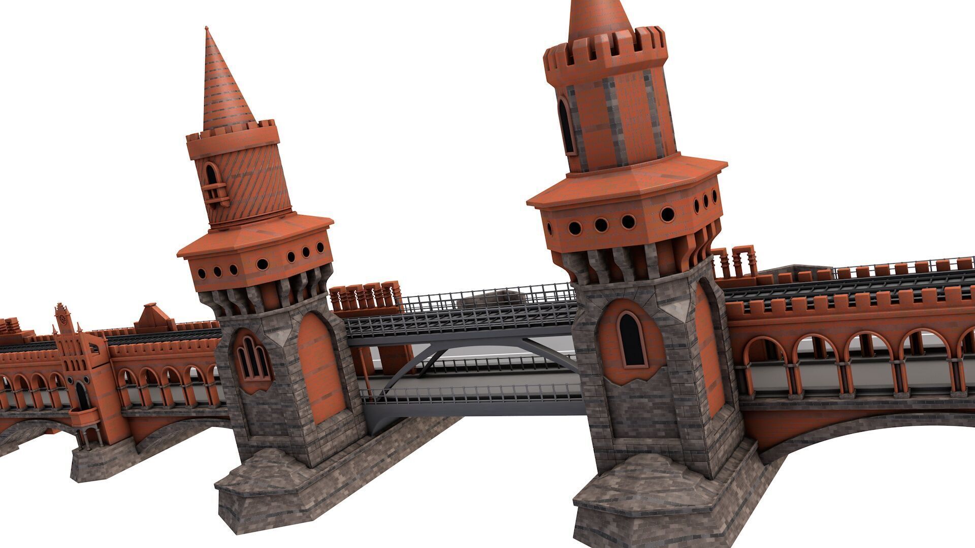 Oberbaum Bridge 3D model_5