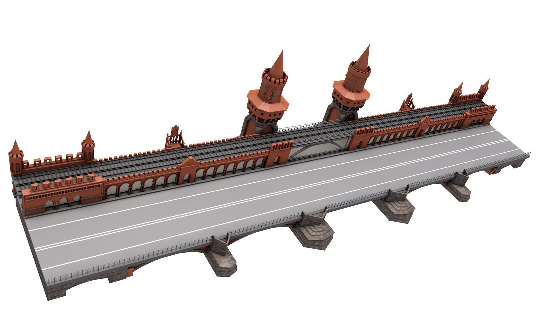 Oberbaum Bridge 3D model_6