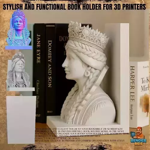 Braided Queen Bust Bookend 3D Printable