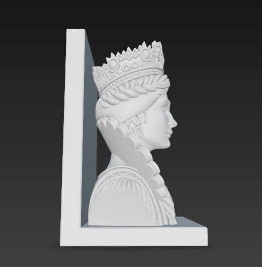 Braided Queen Bust Bookend 3D Printable 3D model_21