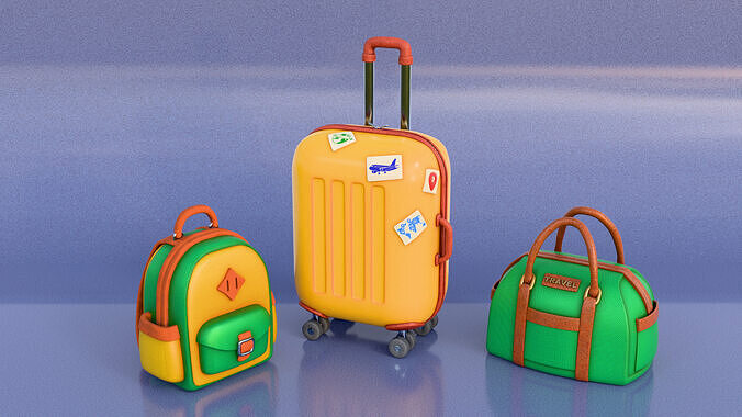 Luggage - Stylized Travel Set 3D model