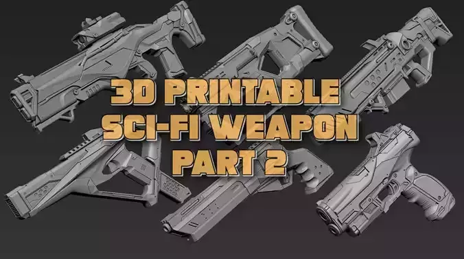 3D Printable Sci-Fi Weapon Part 2 3D model