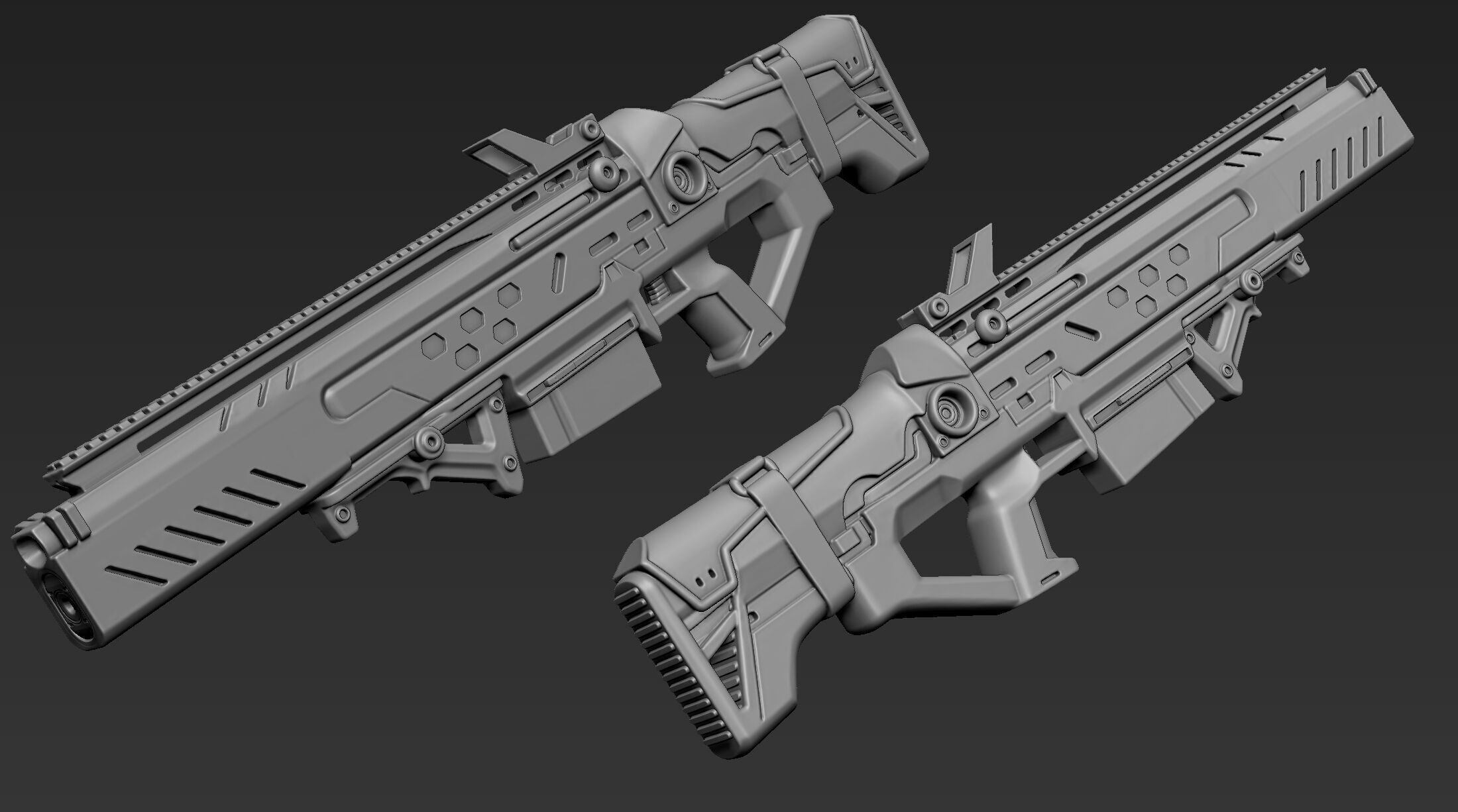 3D Printable Sci-Fi Weapon Part 2 3D model_7