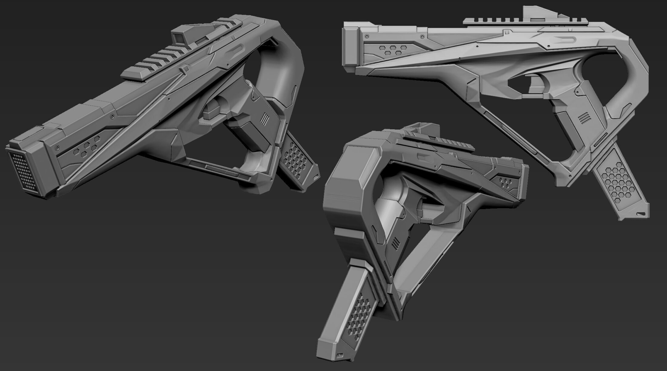 3D Printable Sci-Fi Weapon Part 2 3D model_5