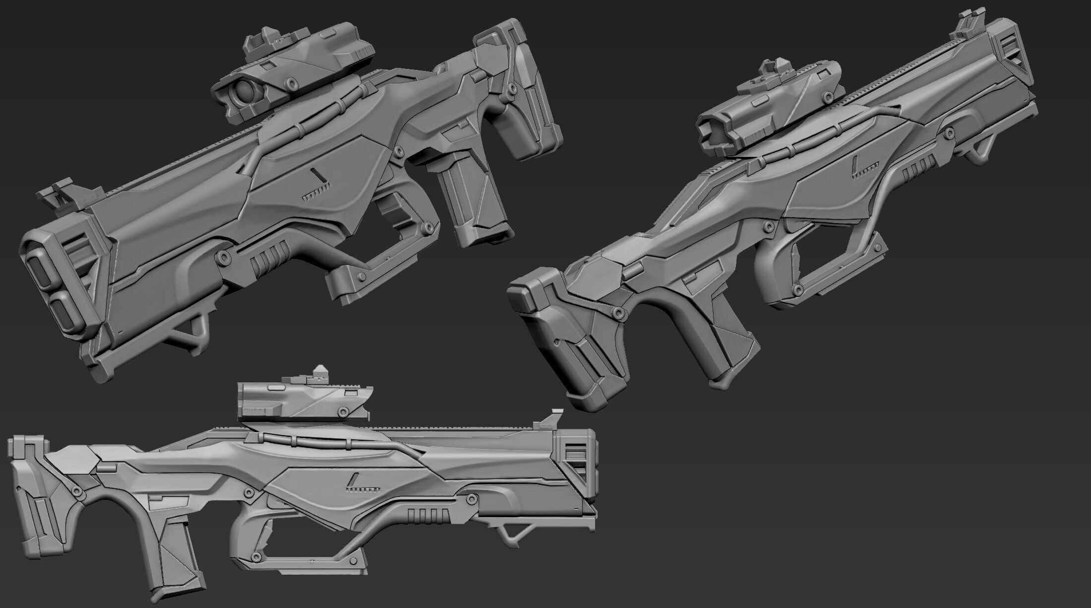 3D Printable Sci-Fi Weapon Part 2 3D model_3