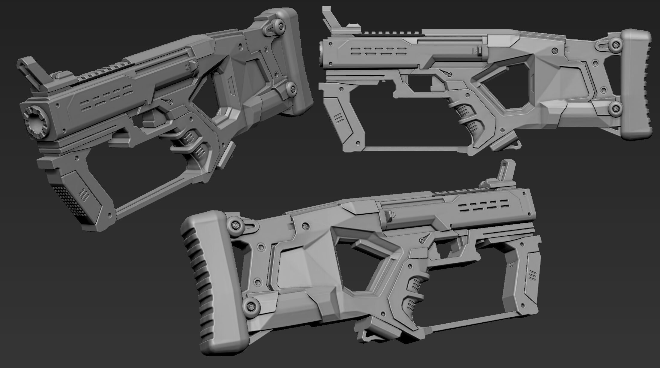 3D Printable Sci-Fi Weapon Part 2 3D model_4