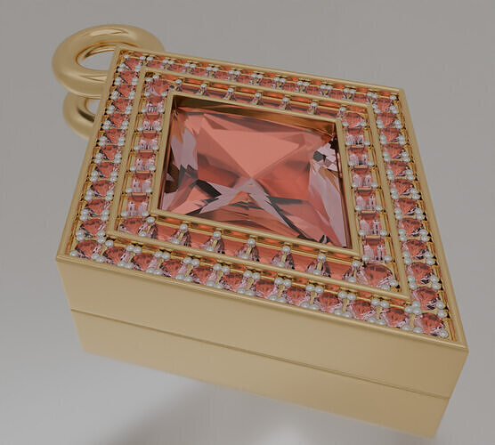 Ruby Pendant Crimson Tear 3D model jewerly 3D model