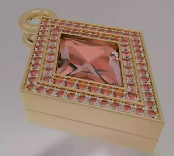 Ruby Pendant Crimson Tear 3D model jewerly