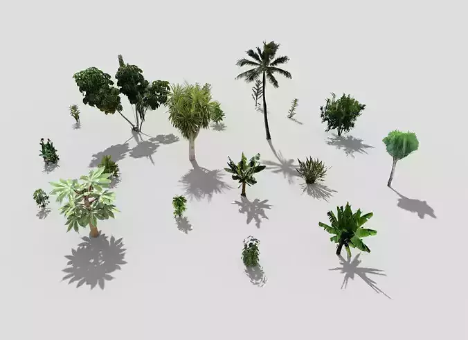 low poly foliage pack
