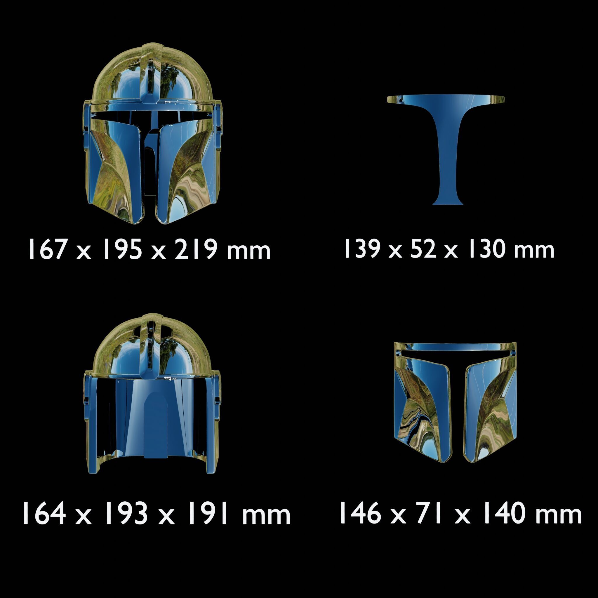 MANDALORIAN HELMET - Lifesize - Fan Art 3D Print Model 3D print model_5