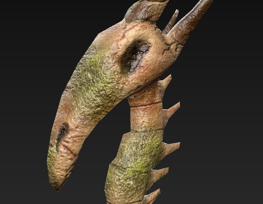 Bones weapon Low-poly 3D model_2