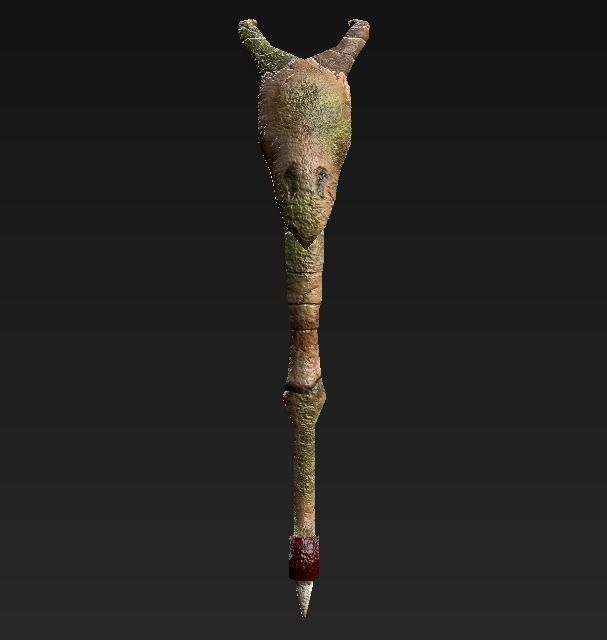Bones weapon Low-poly 3D model_1