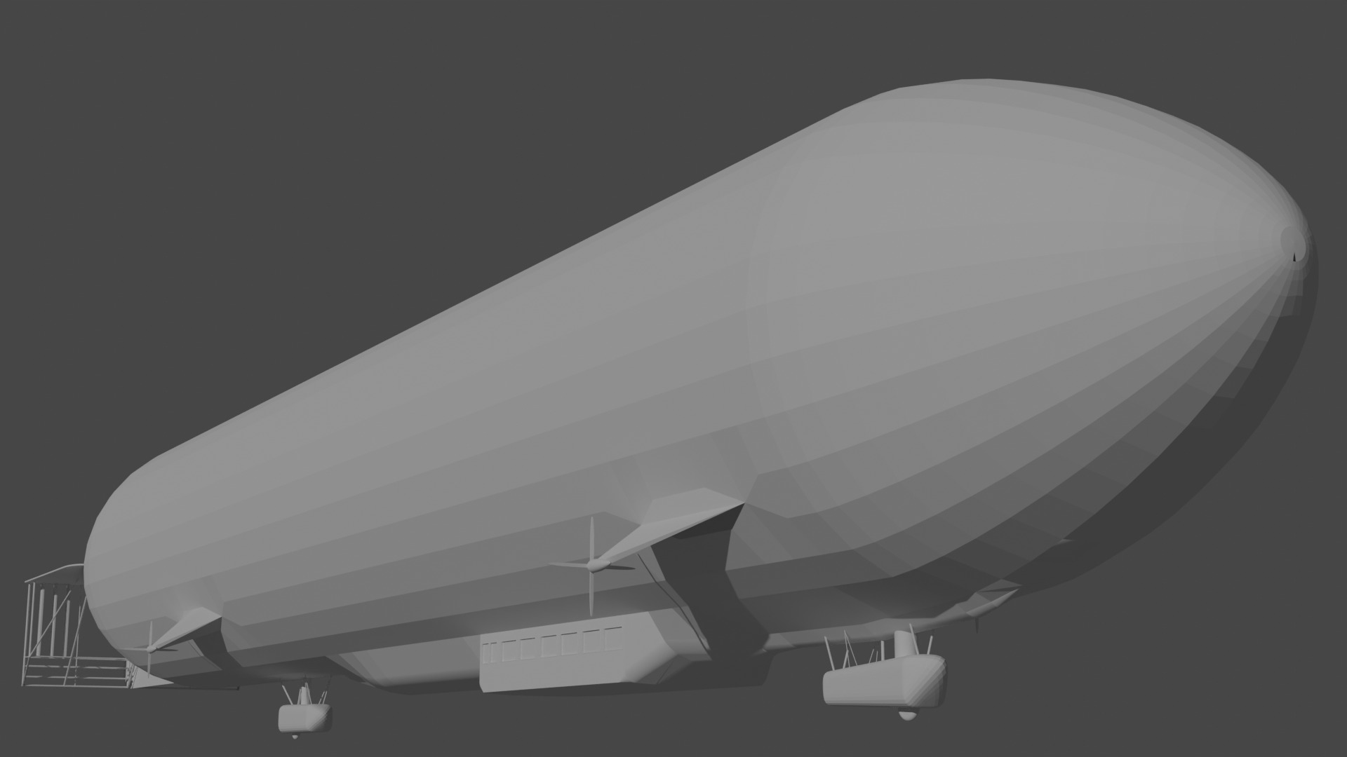 lowpoly Zeppelin Free 3D model_1