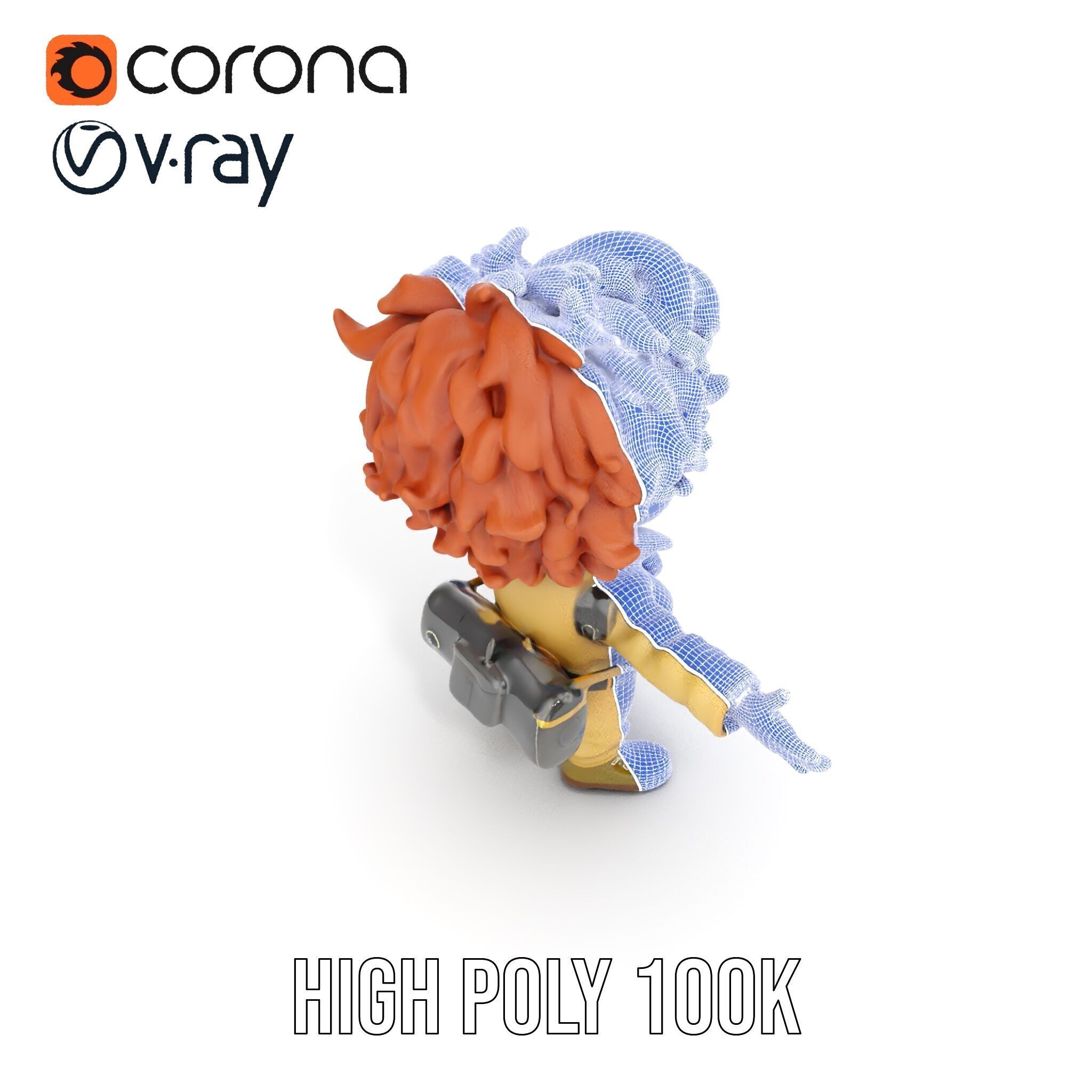 Adventure Boy Explorer Rigged and Animated Low-poly 3D model_21