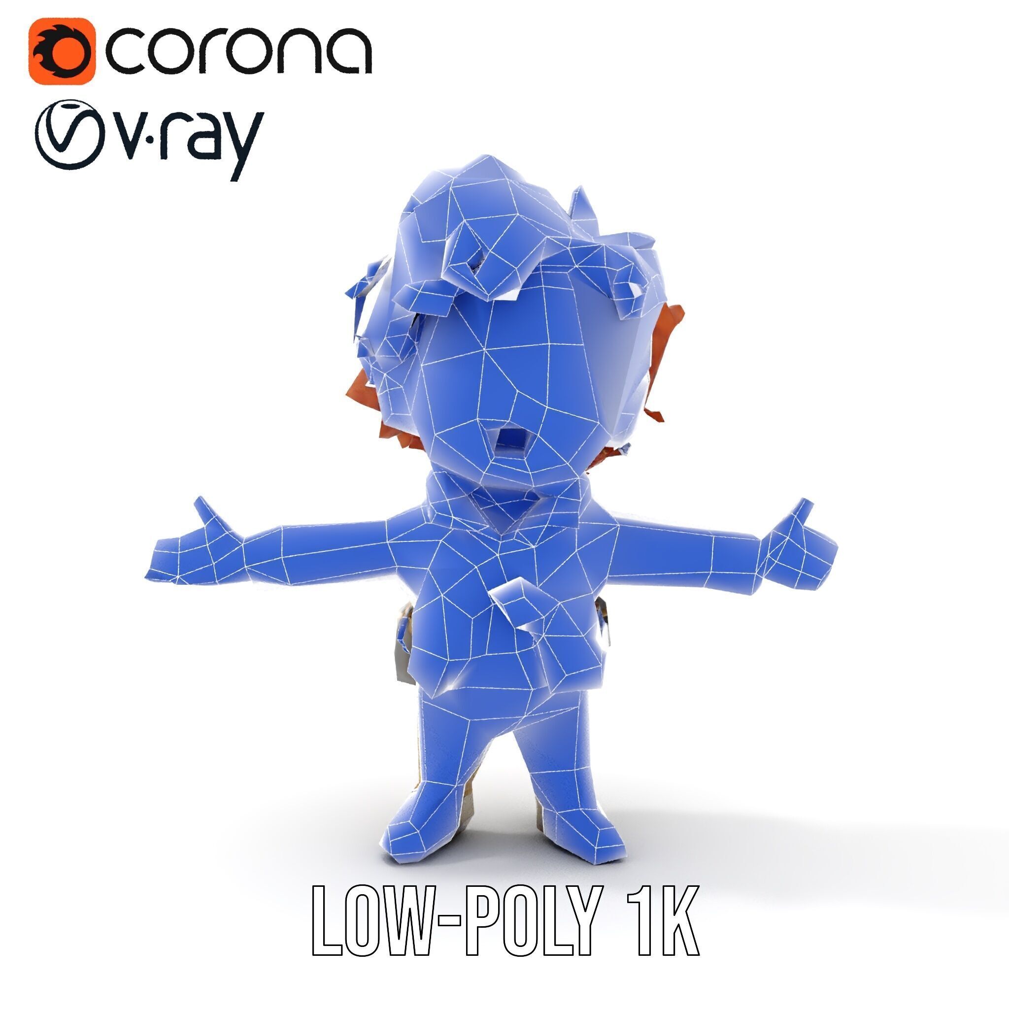 Adventure Boy Explorer Rigged and Animated Low-poly 3D model_23