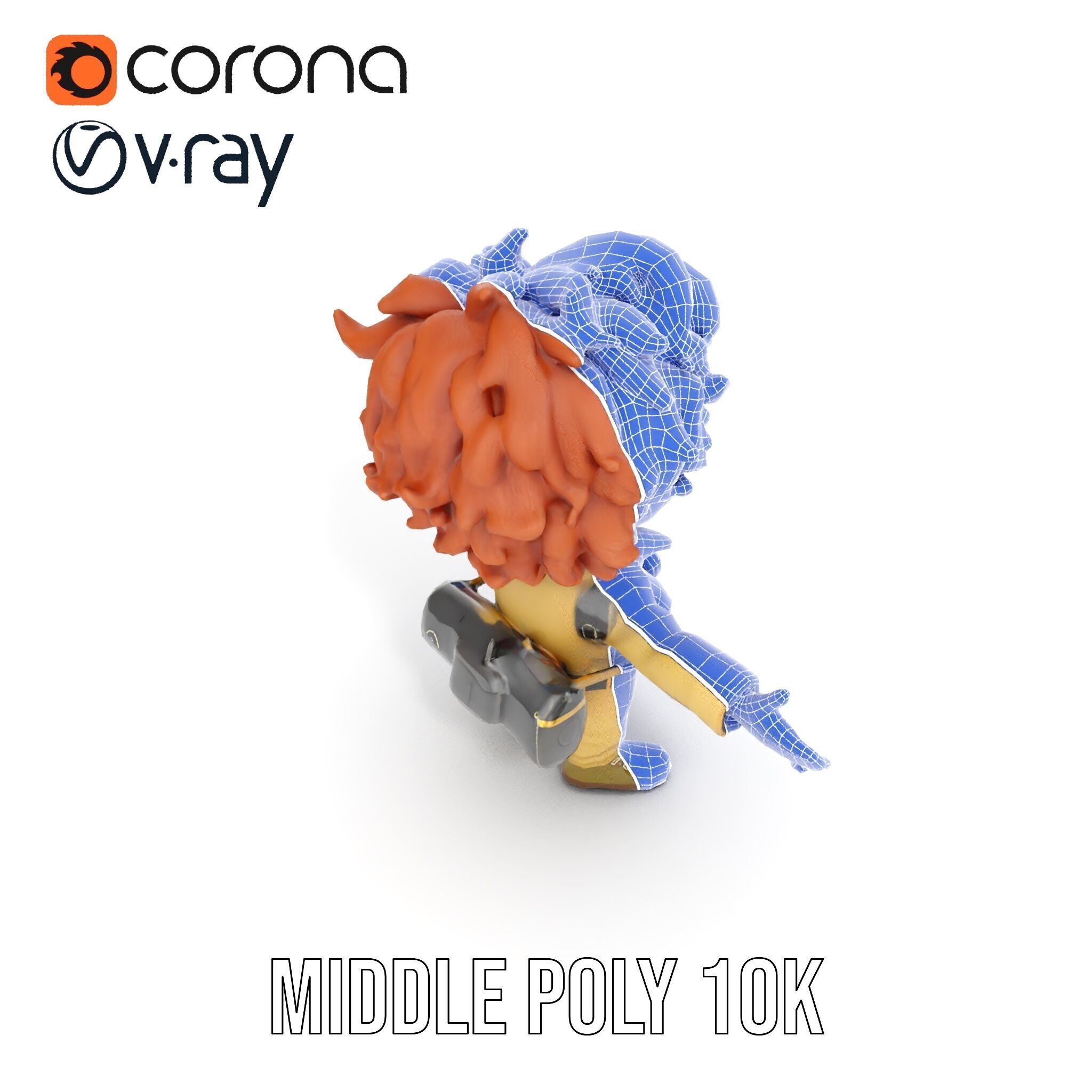 Adventure Boy Explorer Rigged and Animated Low-poly 3D model_30