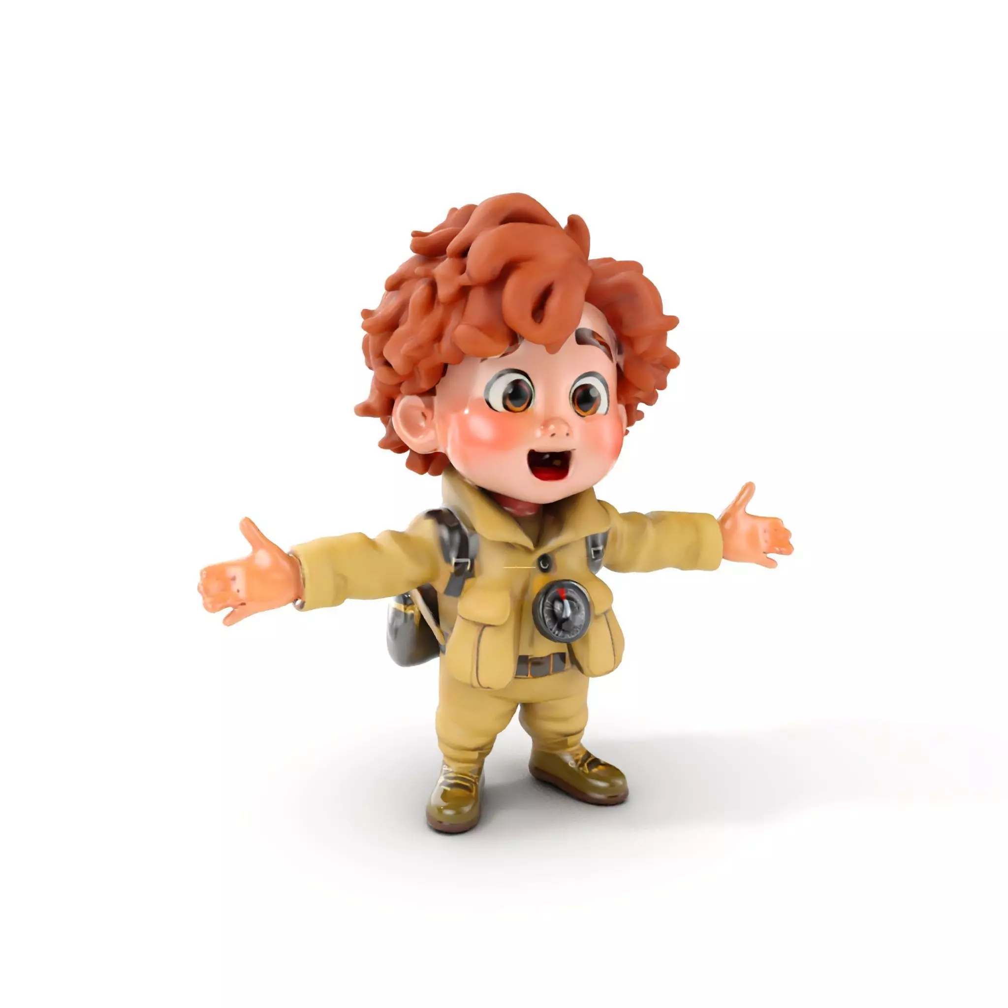 Adventure Boy Explorer Rigged and Animated Low-poly 3D model_0