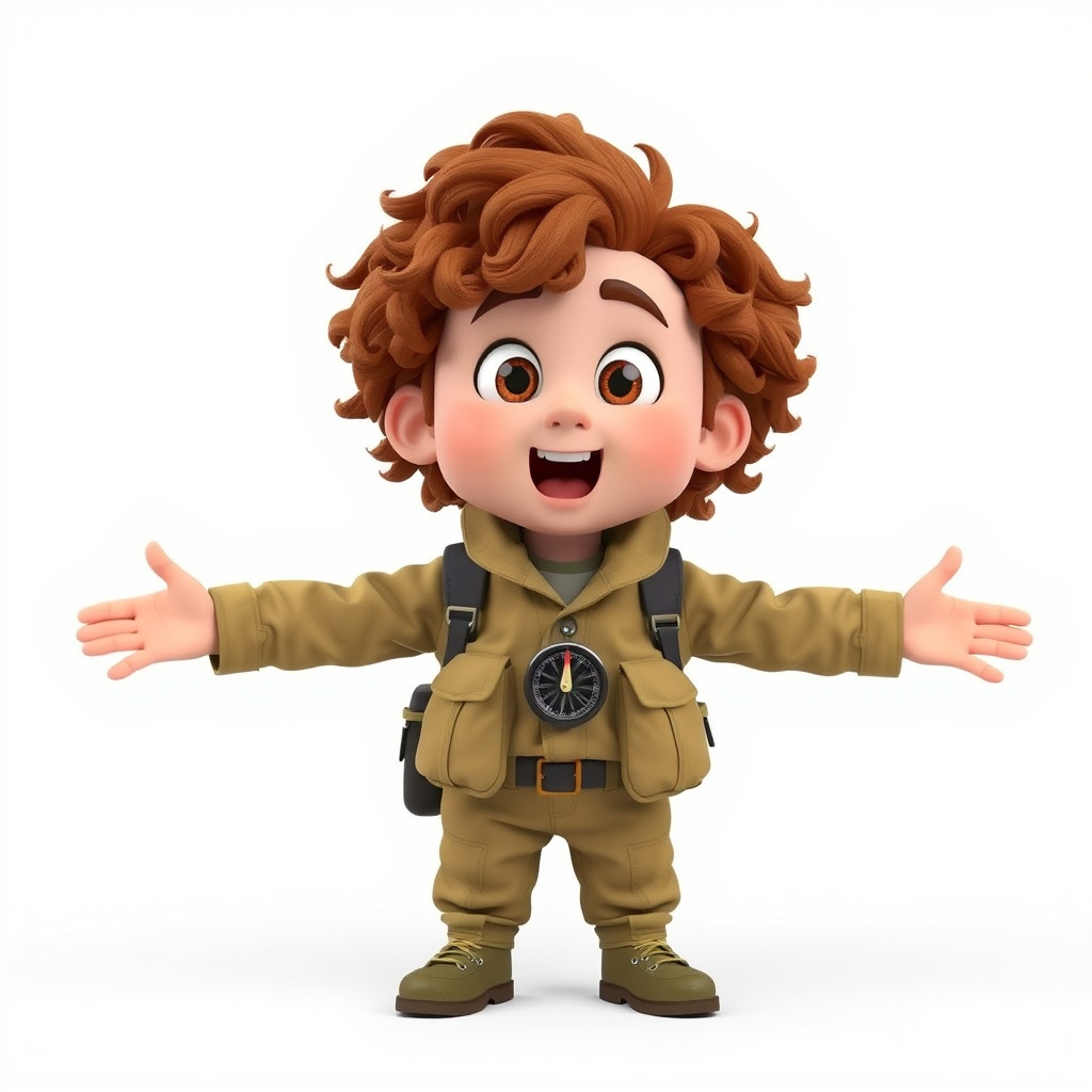 Adventure Boy Explorer Rigged and Animated Low-poly 3D model_2