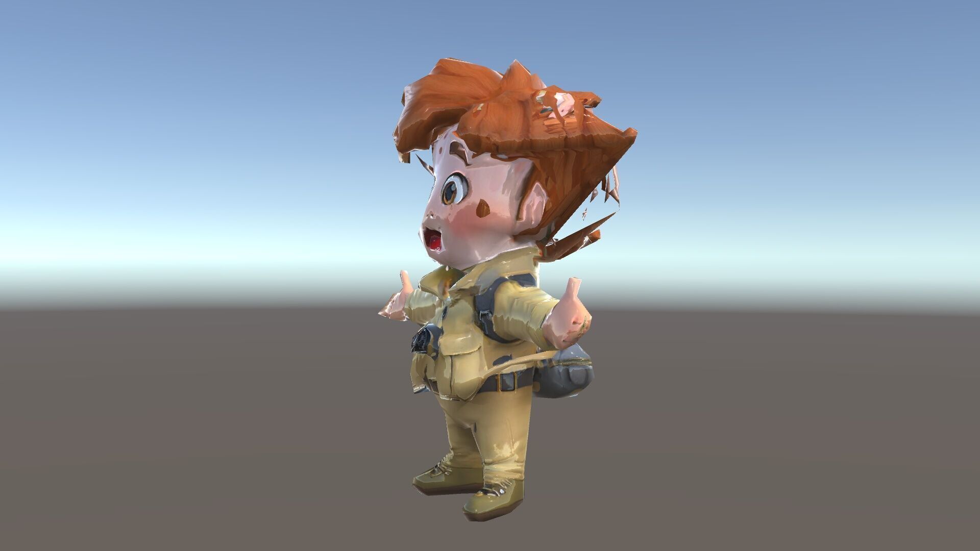 Adventure Boy Explorer Rigged and Animated Low-poly 3D model_34