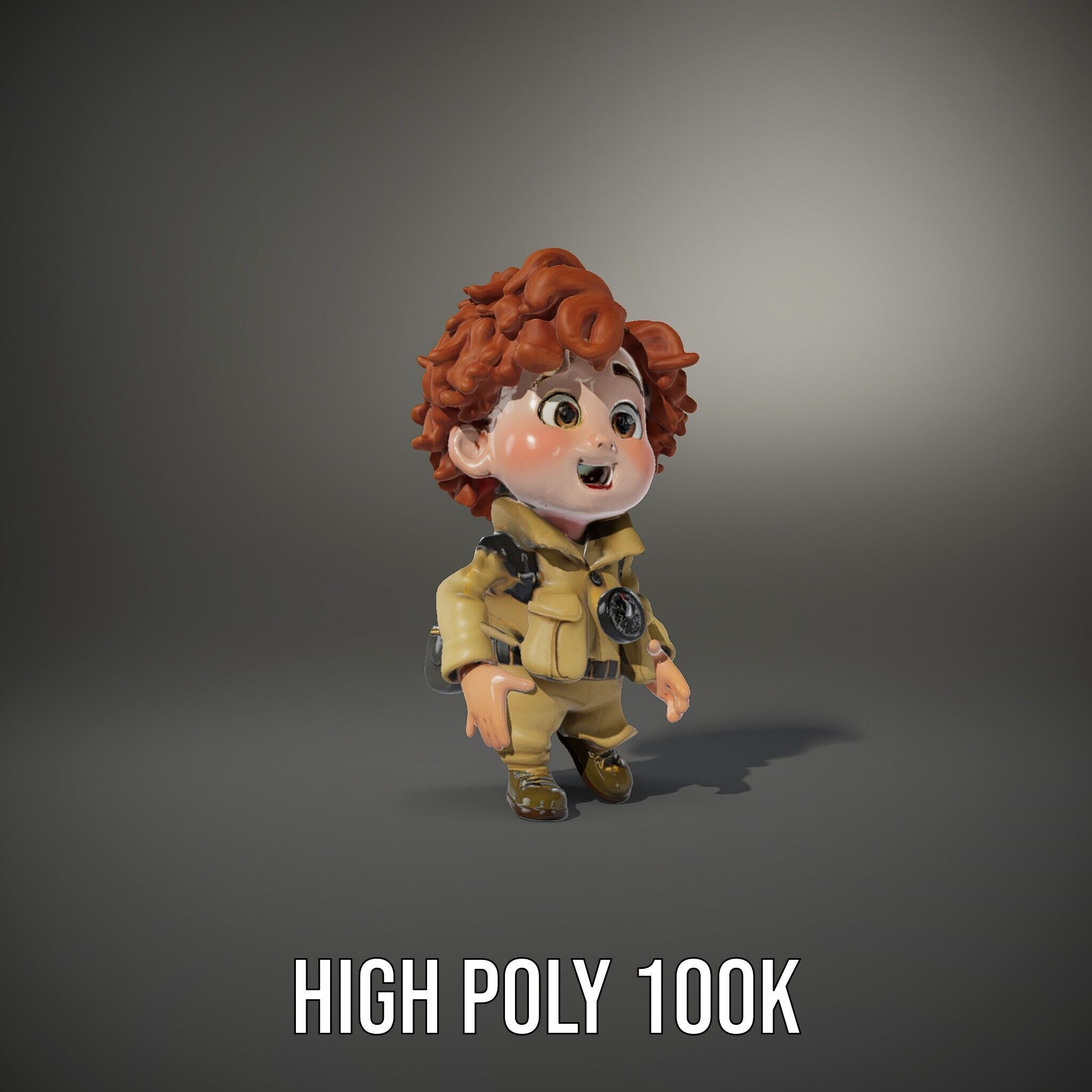 Adventure Boy Explorer Rigged and Animated Low-poly 3D model_37