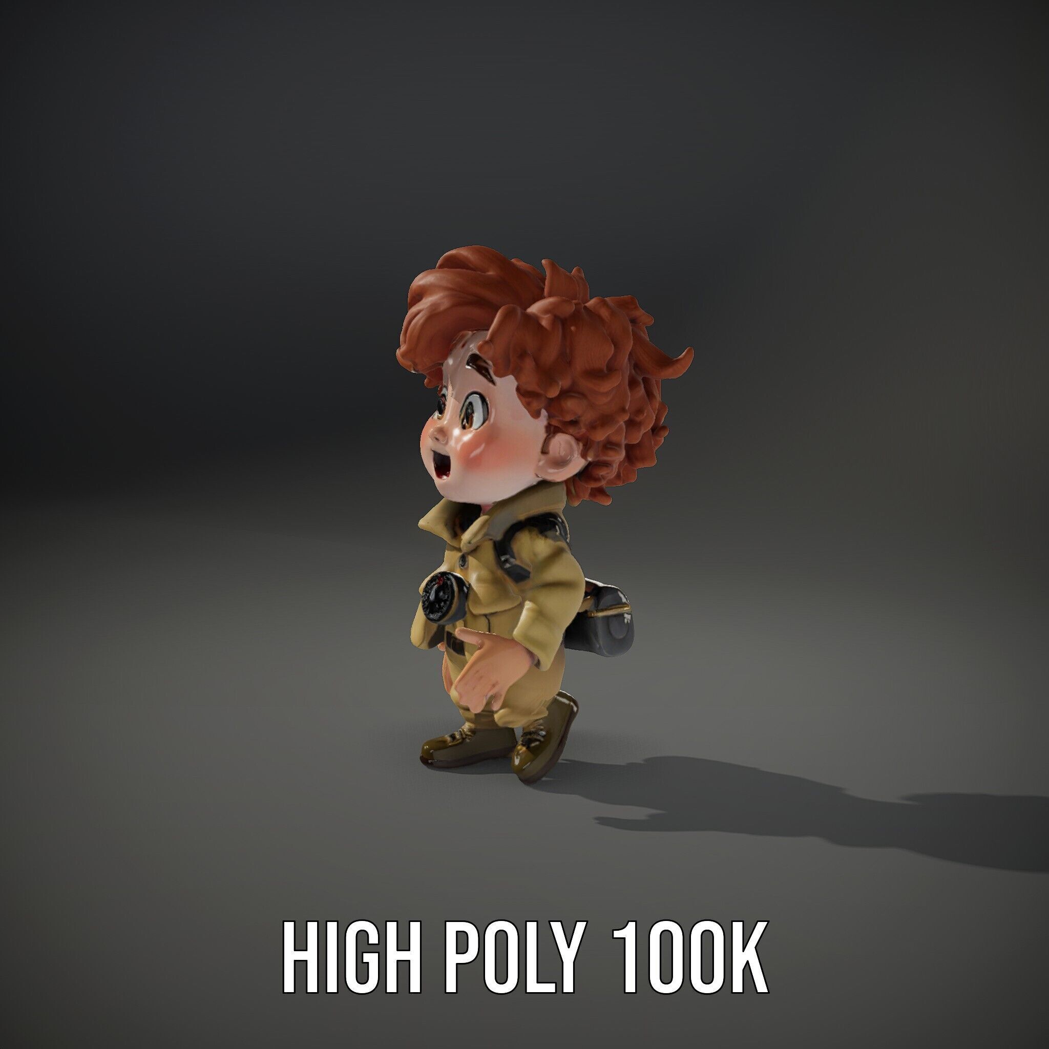 Adventure Boy Explorer Rigged and Animated Low-poly 3D model_40