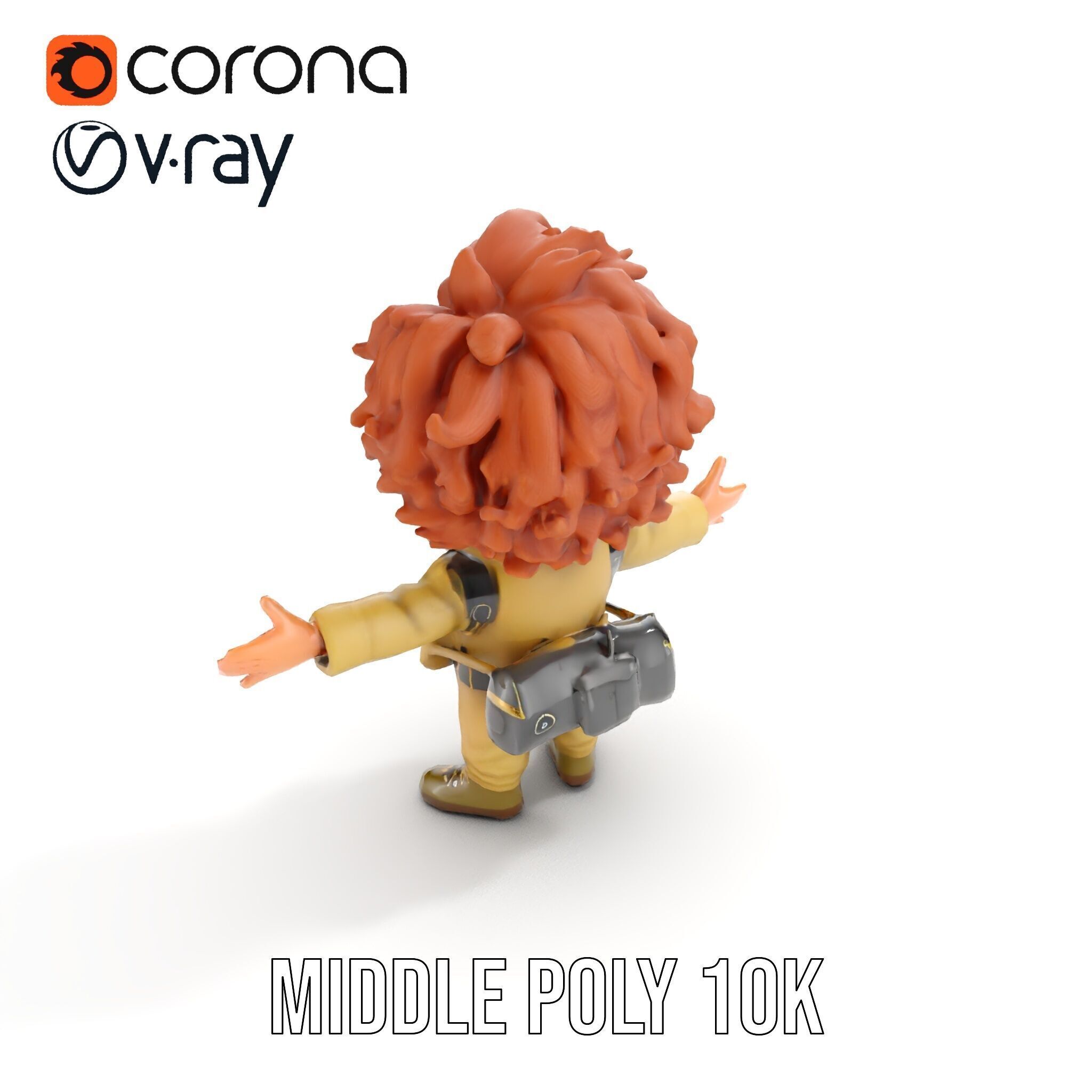 Adventure Boy Explorer Rigged and Animated Low-poly 3D model_6