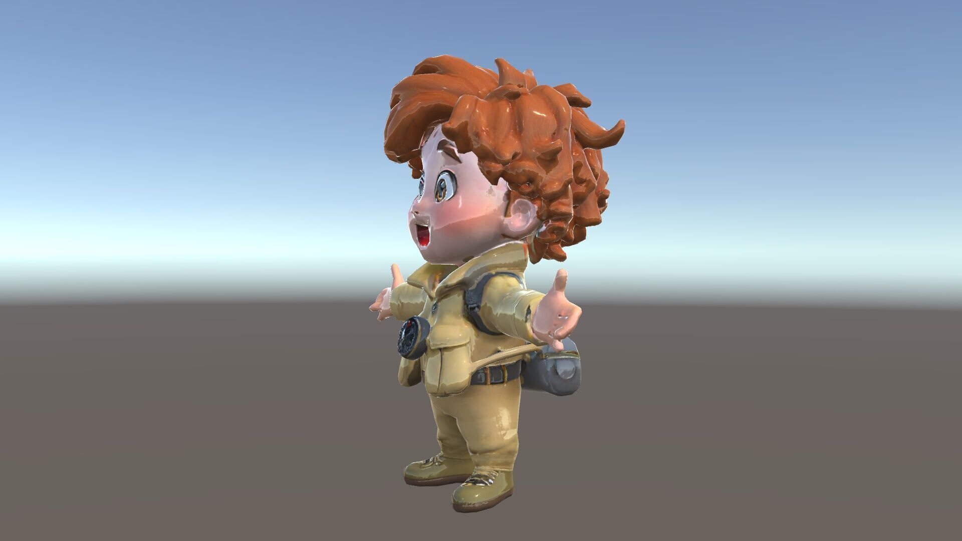 Adventure Boy Explorer Rigged and Animated Low-poly 3D model_38
