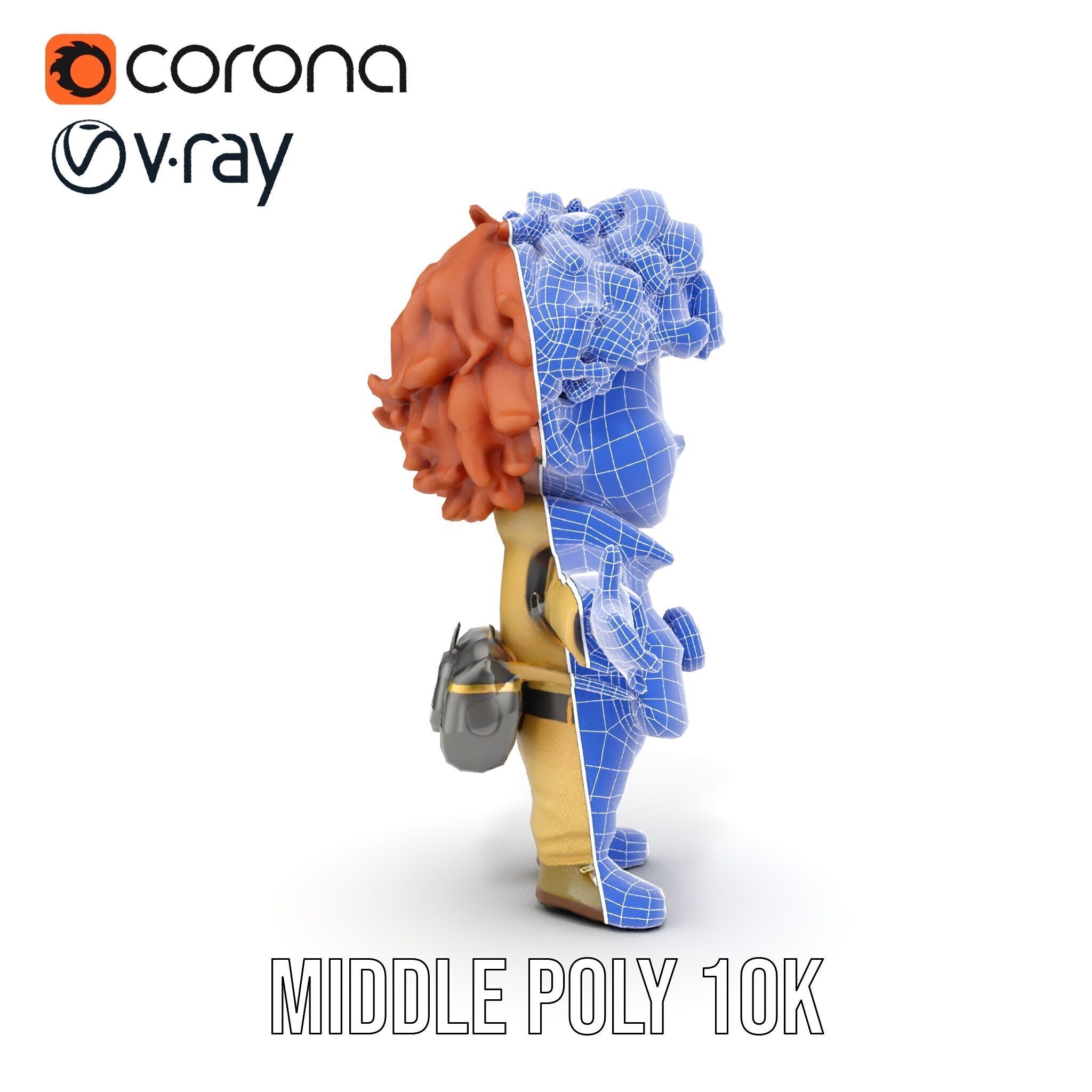 Adventure Boy Explorer Rigged and Animated Low-poly 3D model_27