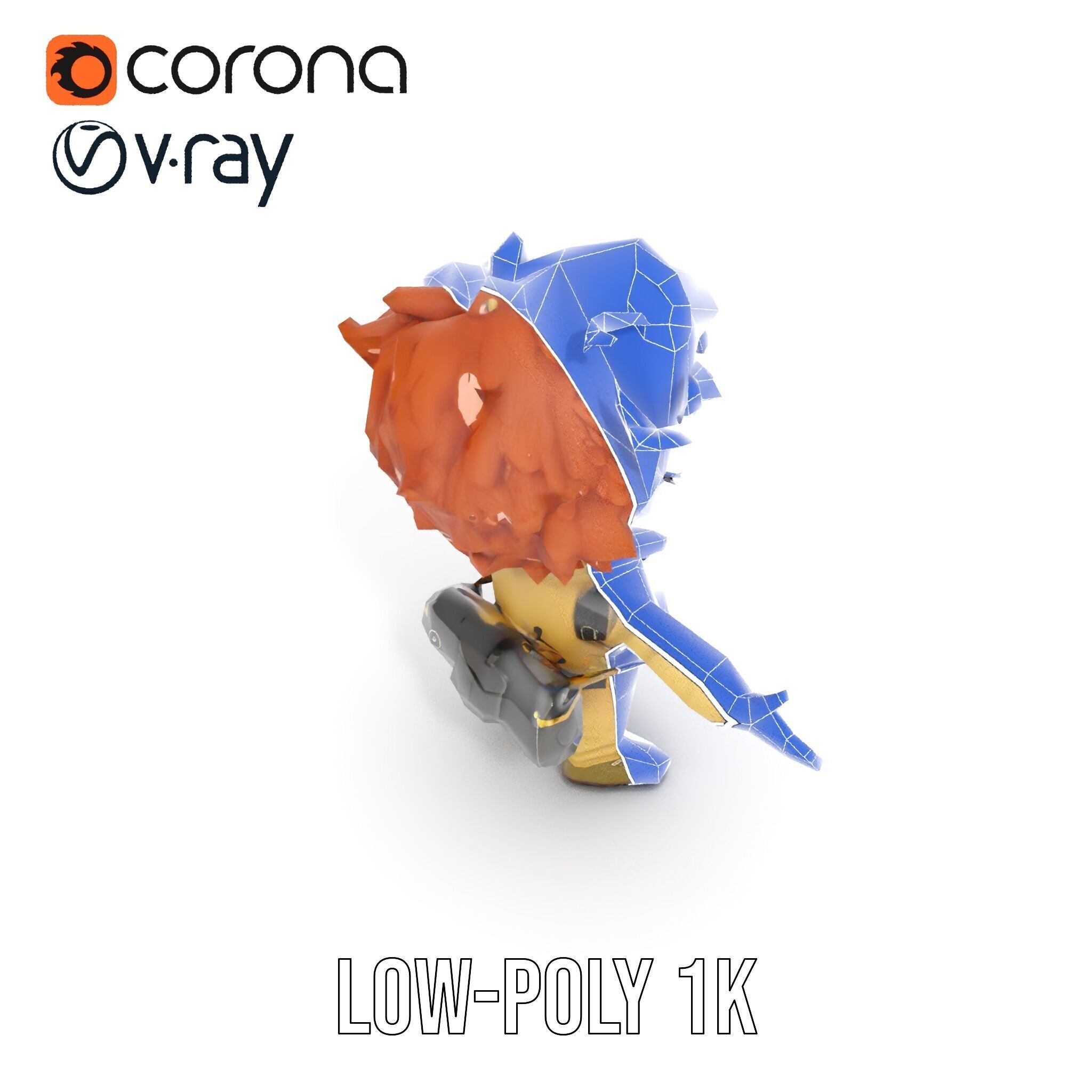 Adventure Boy Explorer Rigged and Animated Low-poly 3D model_28