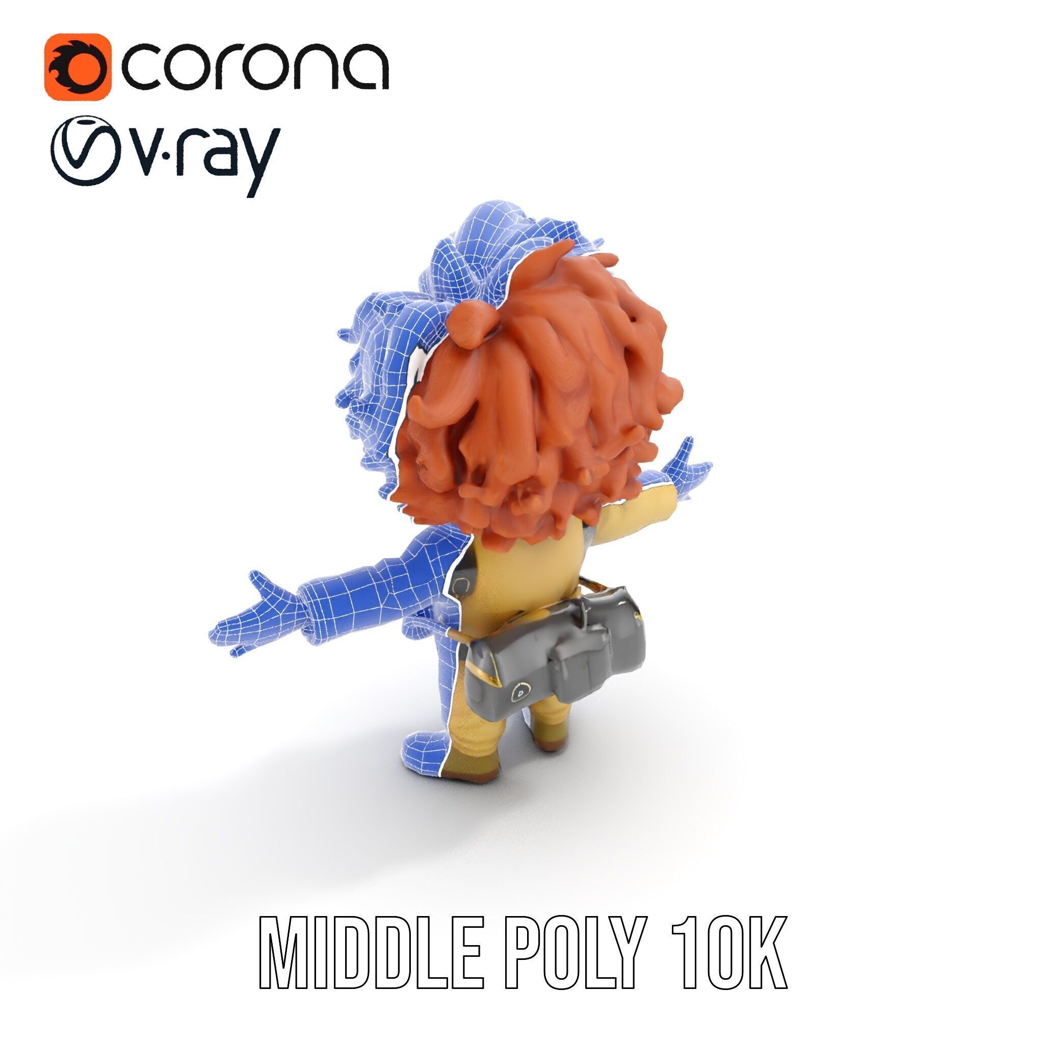 Adventure Boy Explorer Rigged and Animated Low-poly 3D model_36