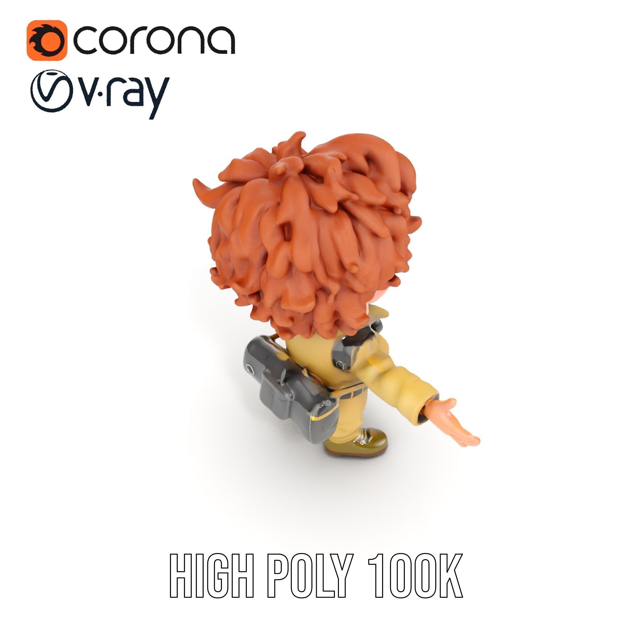 Adventure Boy Explorer Rigged and Animated Low-poly 3D model_18