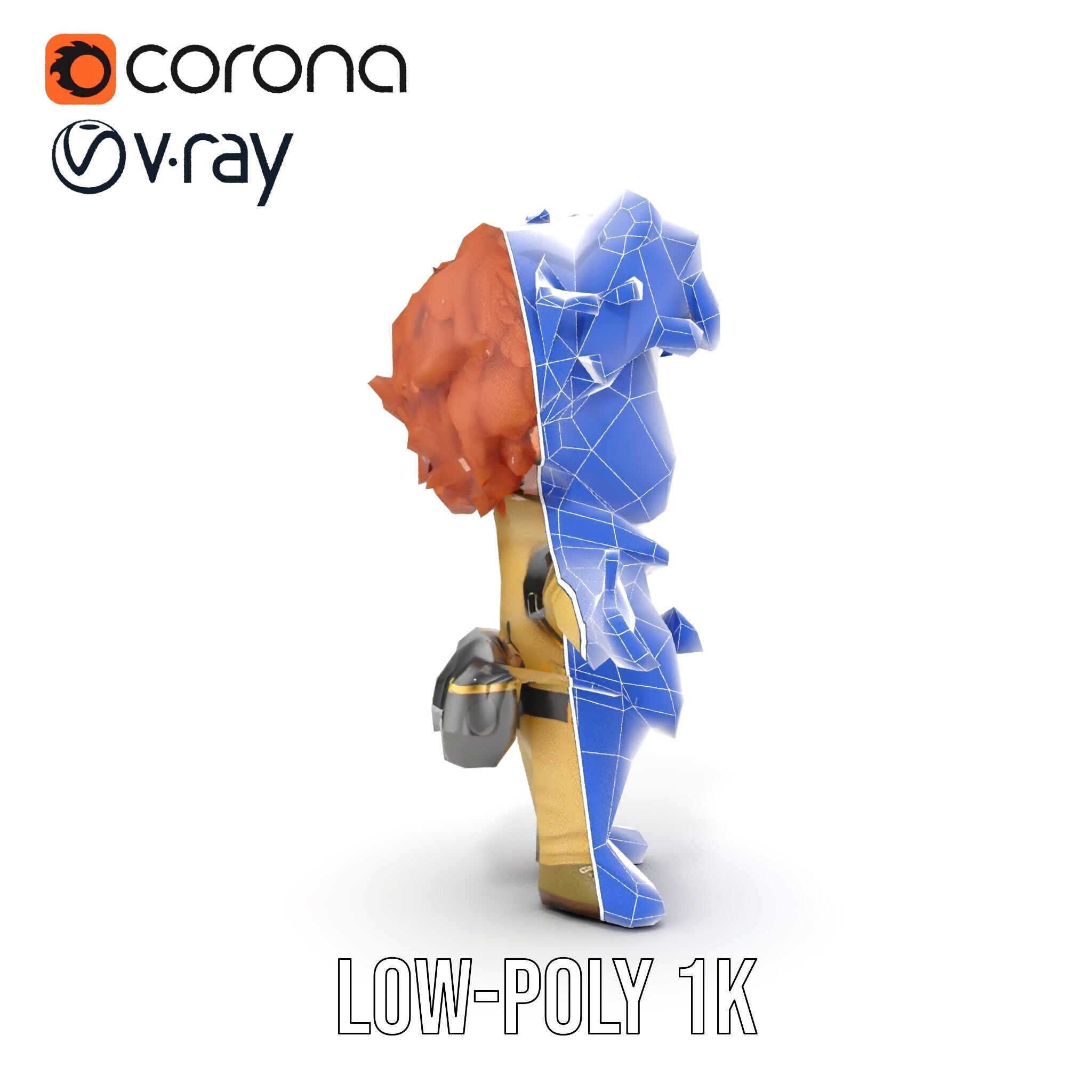 Adventure Boy Explorer Rigged and Animated Low-poly 3D model_31