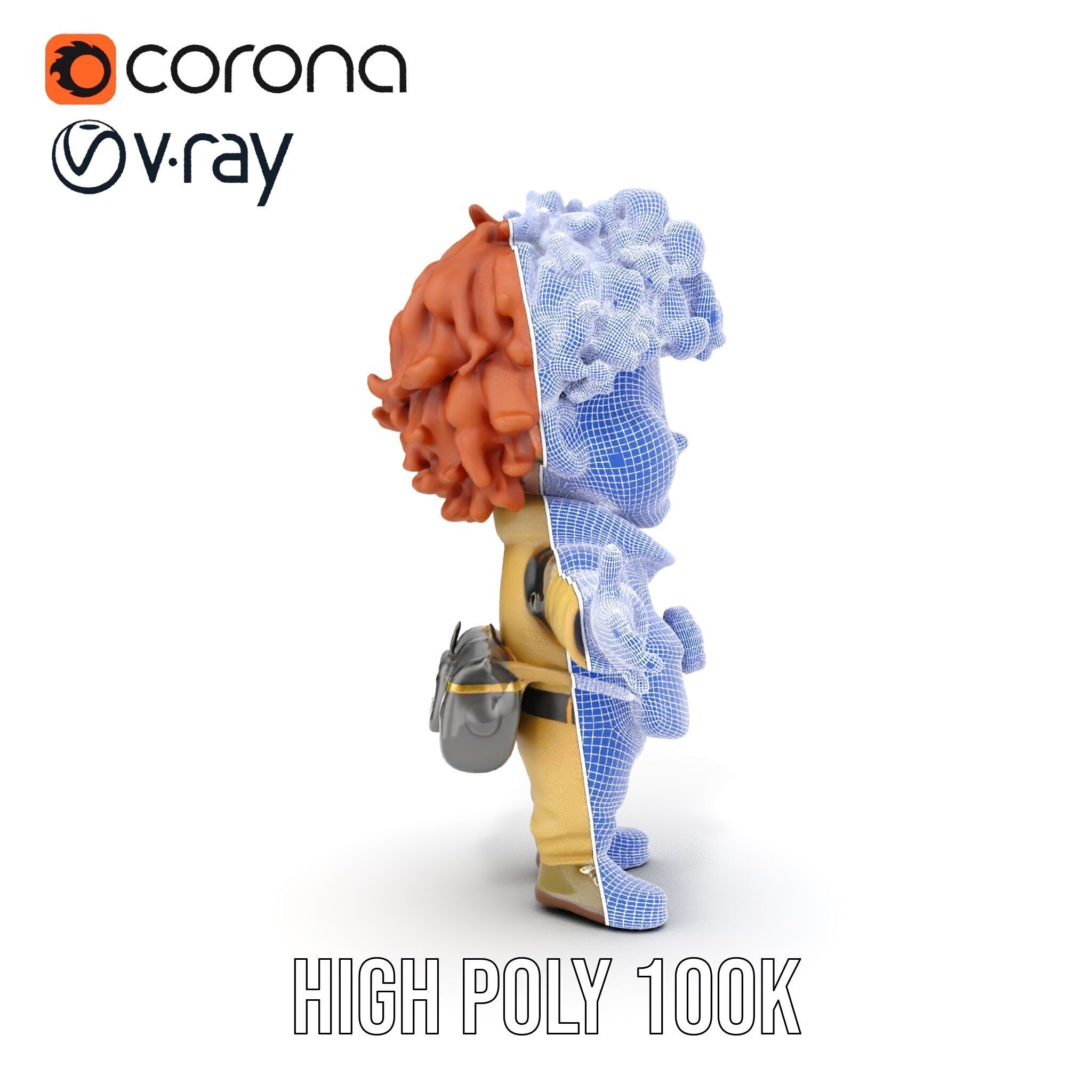 Adventure Boy Explorer Rigged and Animated Low-poly 3D model_35