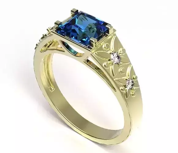 Ring topaz and diamond engagement gold
