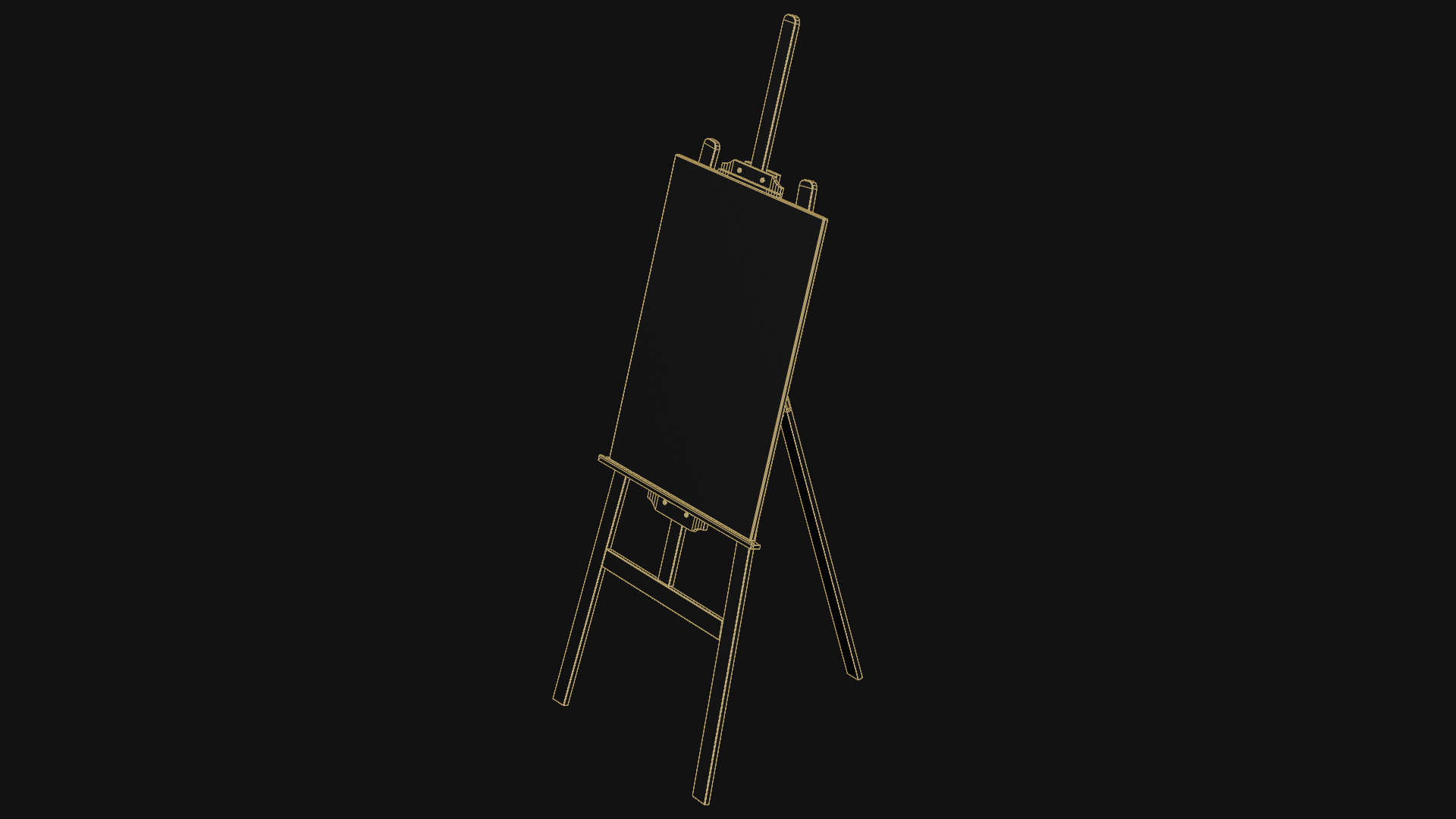 Wooden Easel Low-poly 3D model_18